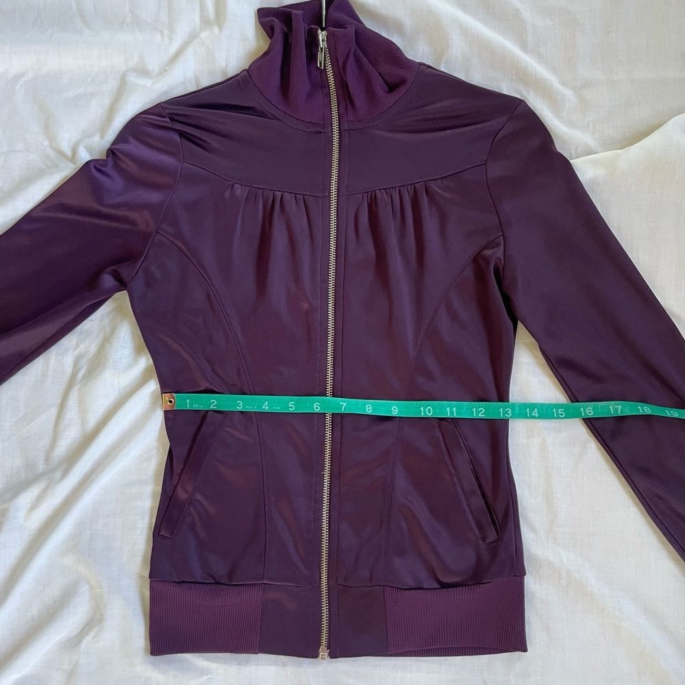 Vintage H&M Purple Satin Zip Jacket Track Technical Limited Edition y2k sz 2 XS - Picture 12 of 13